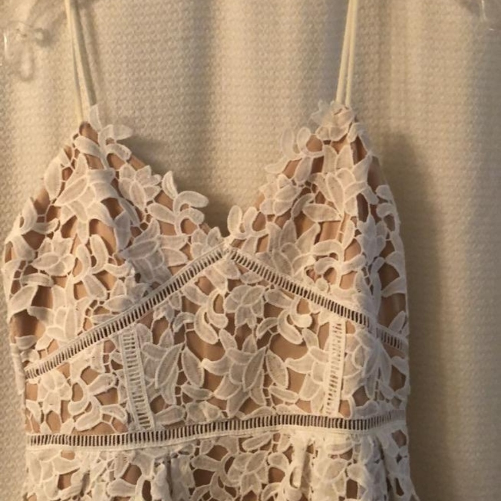 Nude and White Cocktail Dress